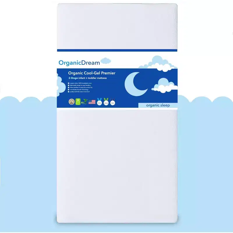 Organic Dream Certified Organic Cool-Gel Premier 2-Stage Crib & Toddler Mattress