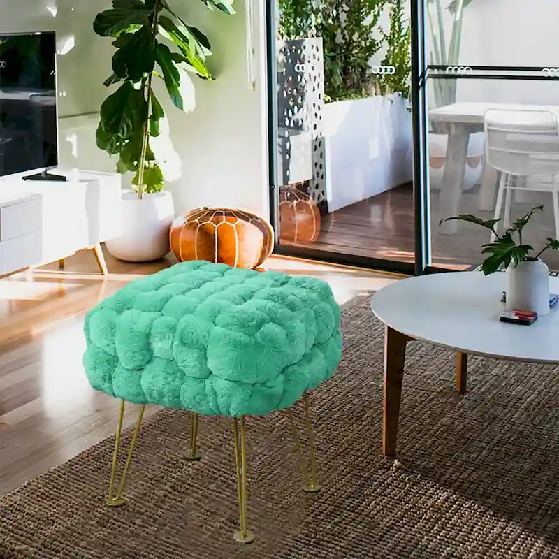 FoxFauxFur Pouf Stool