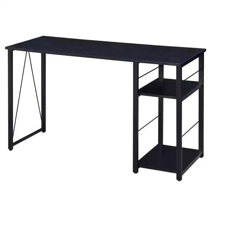 Okak 47IN Minimalism Office Desk with 2 Shelves, Standing Desk with Reinforced Metal Frame, Computer Desk for Bedroom, Living Room, Study