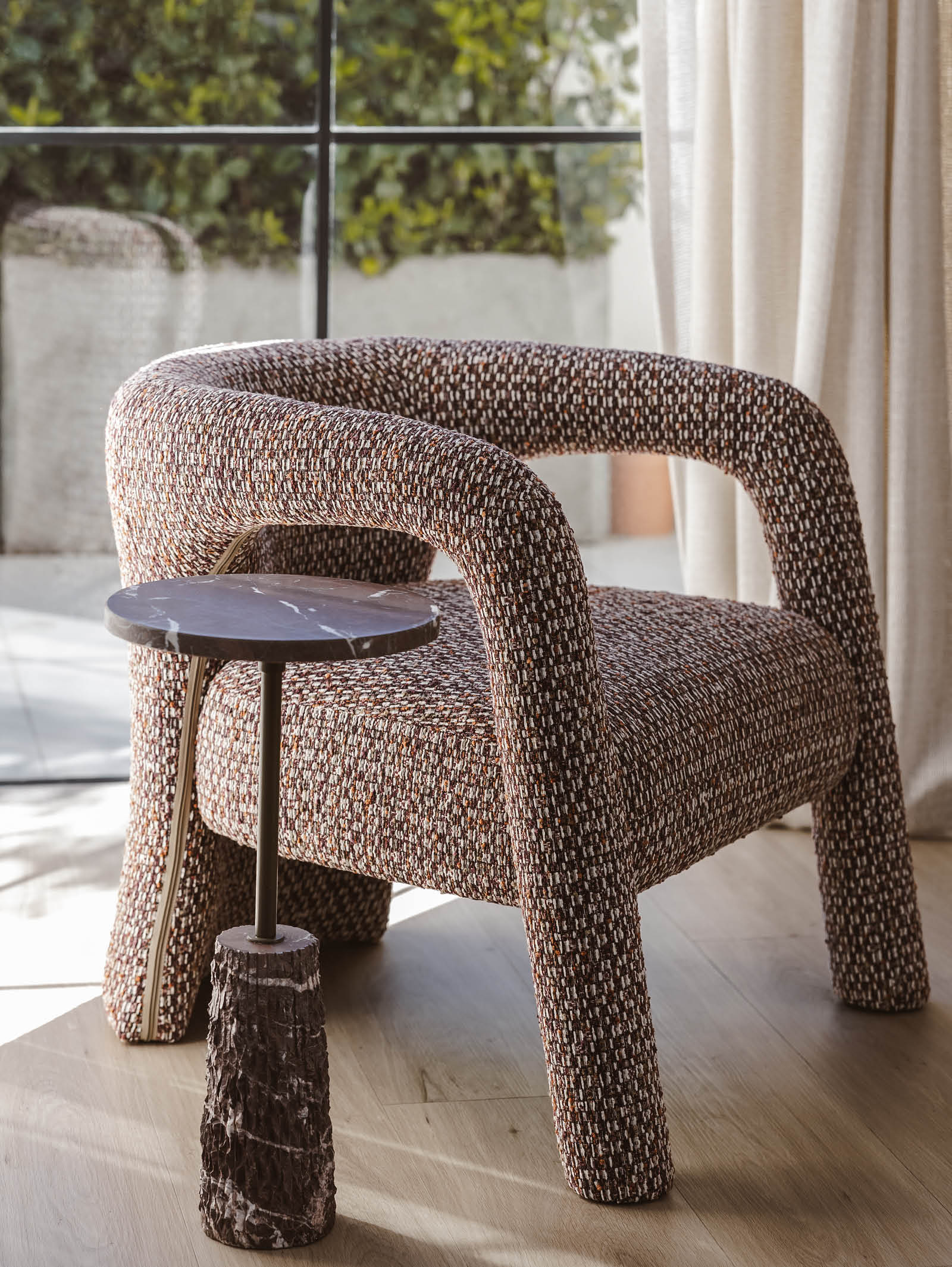 Marble Side Table for Patio