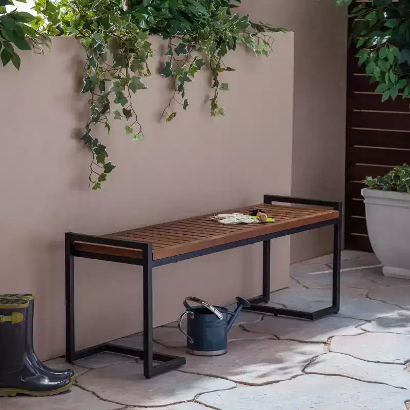 Hopkins Acacia & Iron Bench - Christopher Knight Home