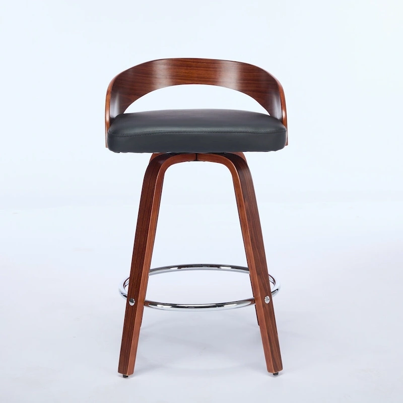 Counter Height Barstools Set of 2, Dining Chairs with Soft Cushion Seat, Kitchen Stool Island with Footstool and Low Back