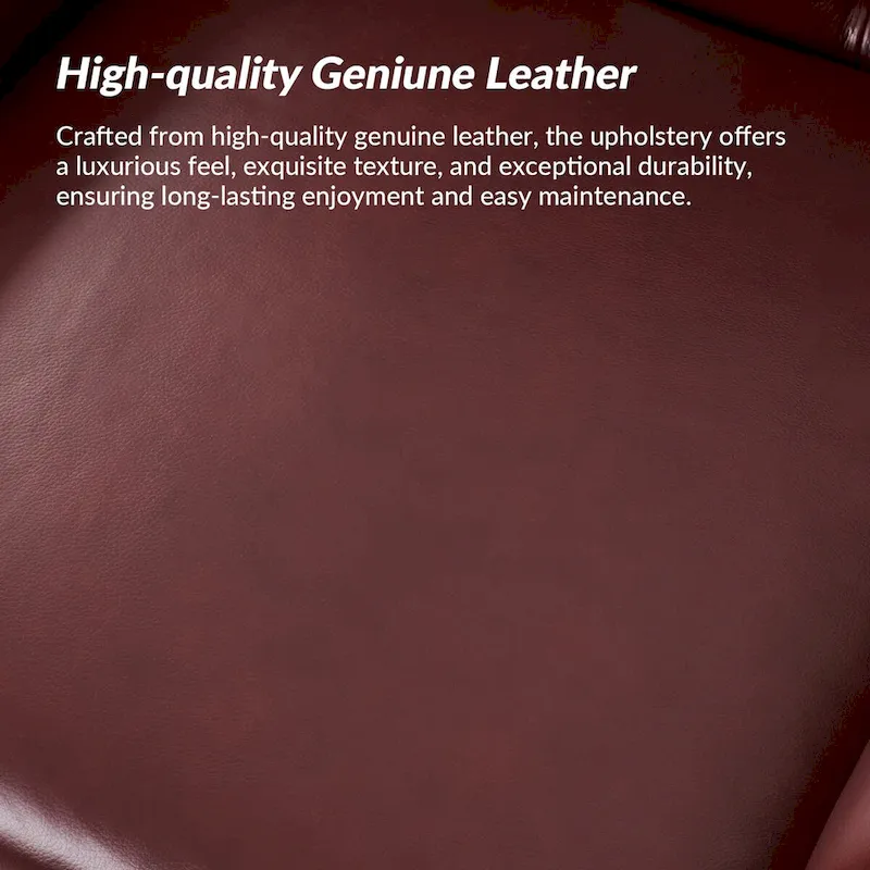 Burt Traditional Genuine Leather Accent Chair with Tufted Wing Back by HULALA HOME