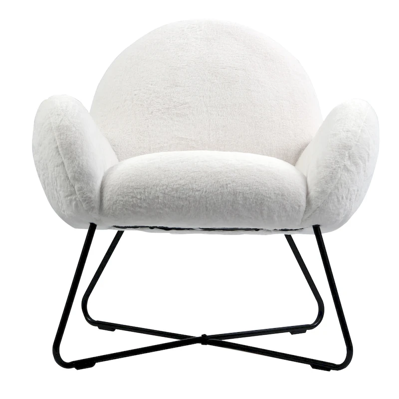 Brooklyn White Sherpa Cozy Accent Chair