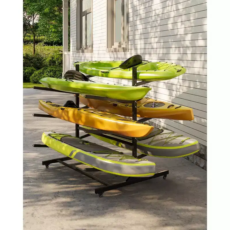 COZONY 3-Layer Heavy Duty Kayak Storage Rack, Double-Sided Steel Stand for Garage Dock Shed