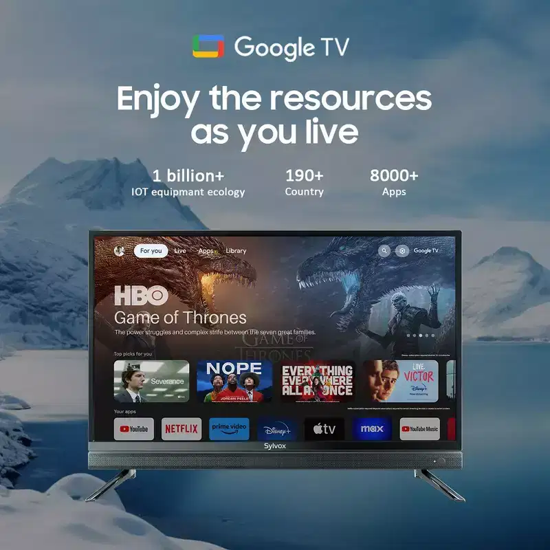 SYLVOX Smart RV TV, 32'' 12 Volt TV for RV Camper, Newest Google TV with Google Assitant, 1080P FHD DC/AC Powered Small Smart TV(Vechiel Series)