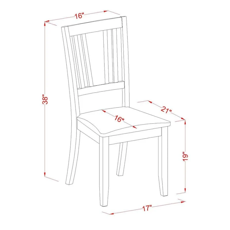 Dudley Dining Room Chairs - Slat Back Chairs, Set of 2, Mahogany (Seat Options)