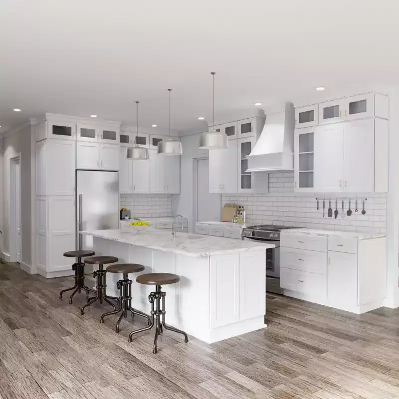 Easy-DIY Shaker White Ready to Assemble Wall Kitchen Cabinet Glass NOT Included