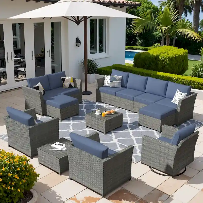 XIZZI 13-piece Outdoor Patio Furniture Conversation Set
