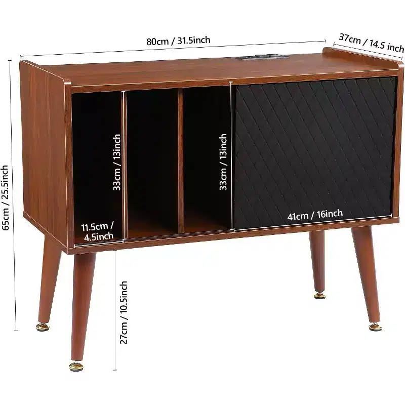 Bedside Table with Charging Station, Bedside Table with Storage Drawer and USB Ports, Side Table for Bedroom or Living Room