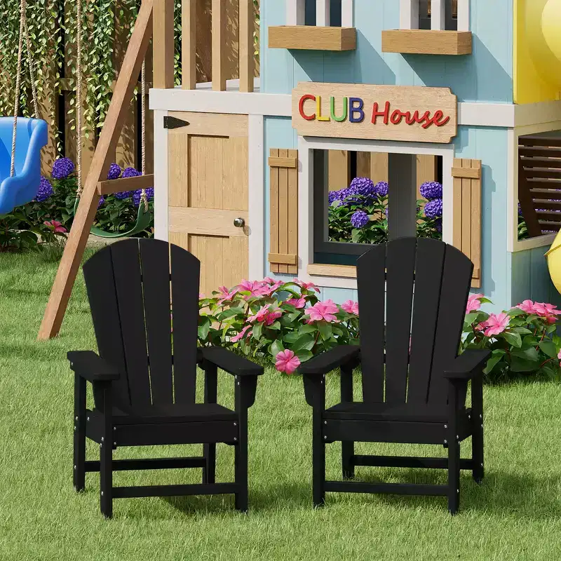 WestinTrends Malibu Kids Outdoor Adirondack Plastic Patio Chair (Set of 2)