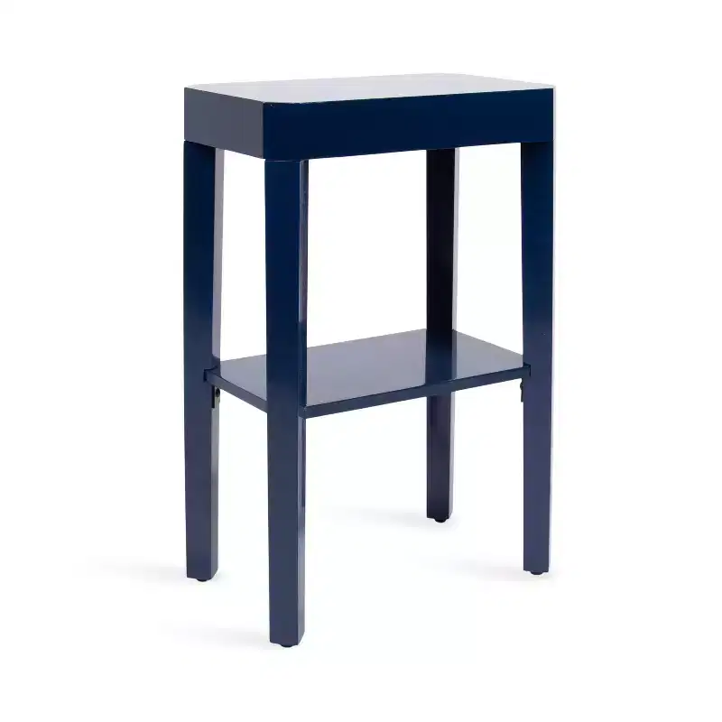Kate and Laurel Talcott Wood Side Table, 16x10x25, Navy Blue