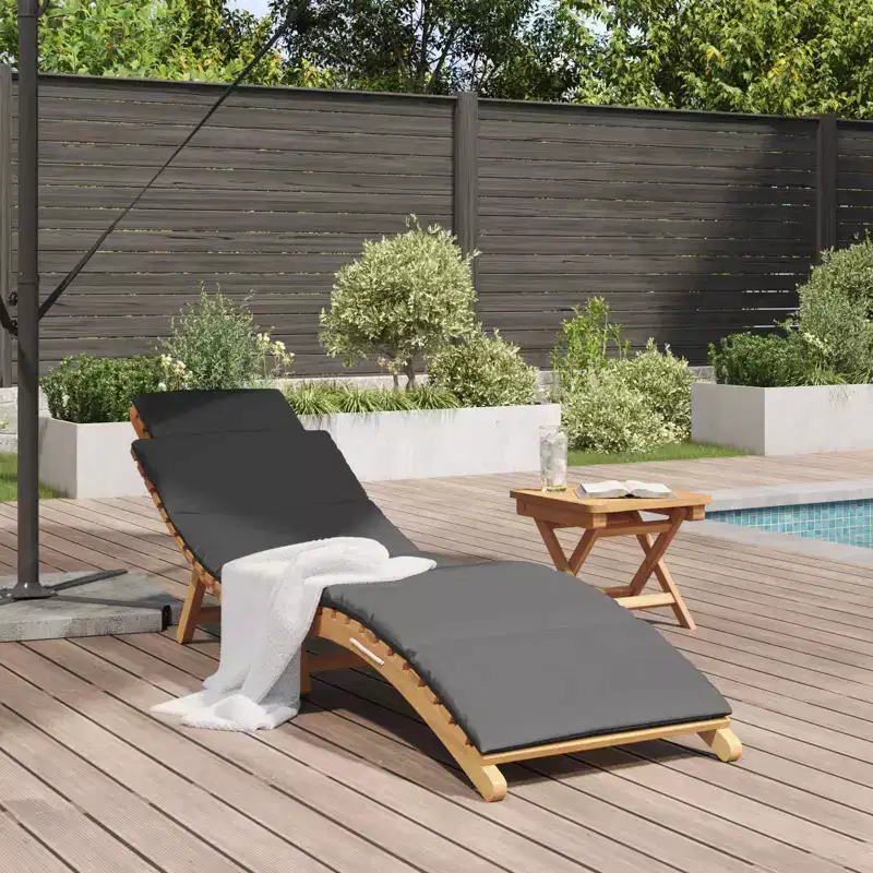 vidaXL Garden Sunlounger with Cushion Brown 77.95 x 21.65 x 23.03 in