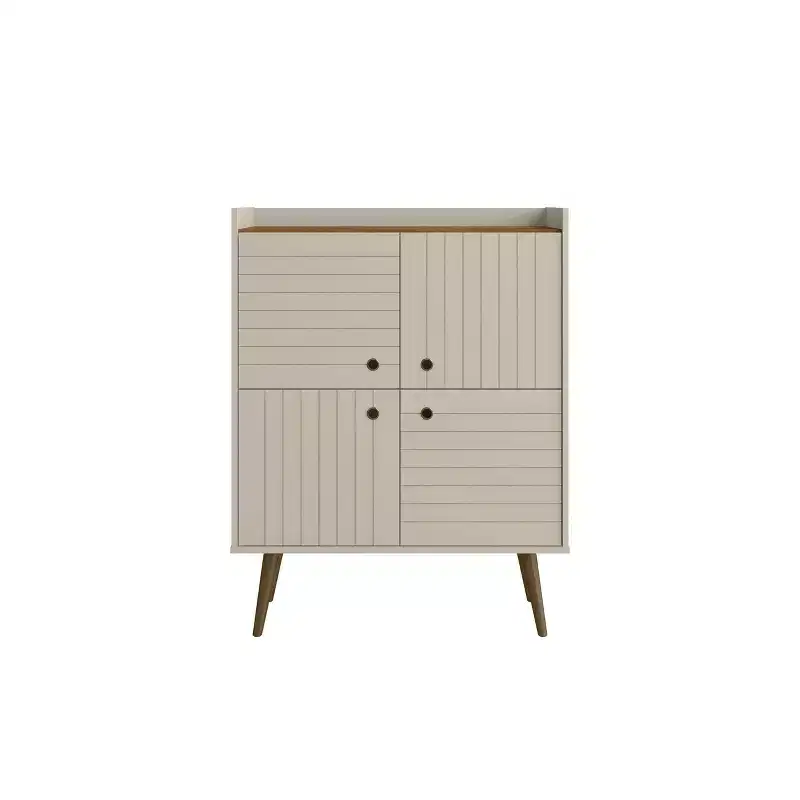 45.5 Bogart Mid-Century Modern 4 Shelf Accent Cabinet - Manhattan Comfort