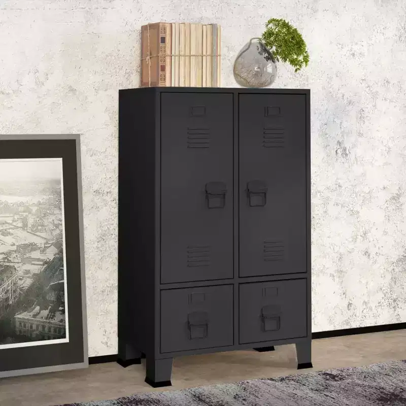 Sheet Metal Wardrobe with Adjustable Shelves