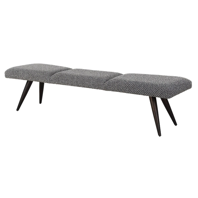 Uttermost Bowtie Charcoal Fabric Bench - 18 H X 72.5 W X 20 D