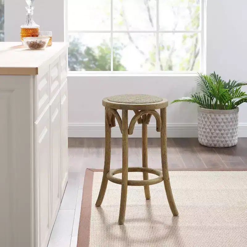 Rae Ratten Seat Backless Counter Height Barstool - Linon