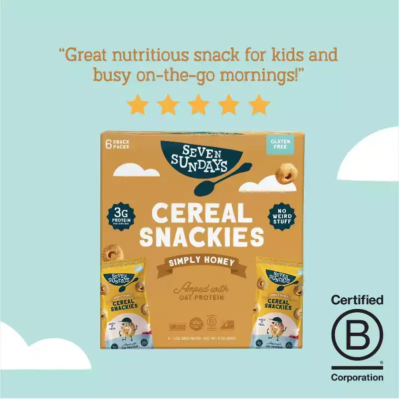 Seven Sundays Simply Honey Gluten Free Cereal Snackies - 6oz/6ct