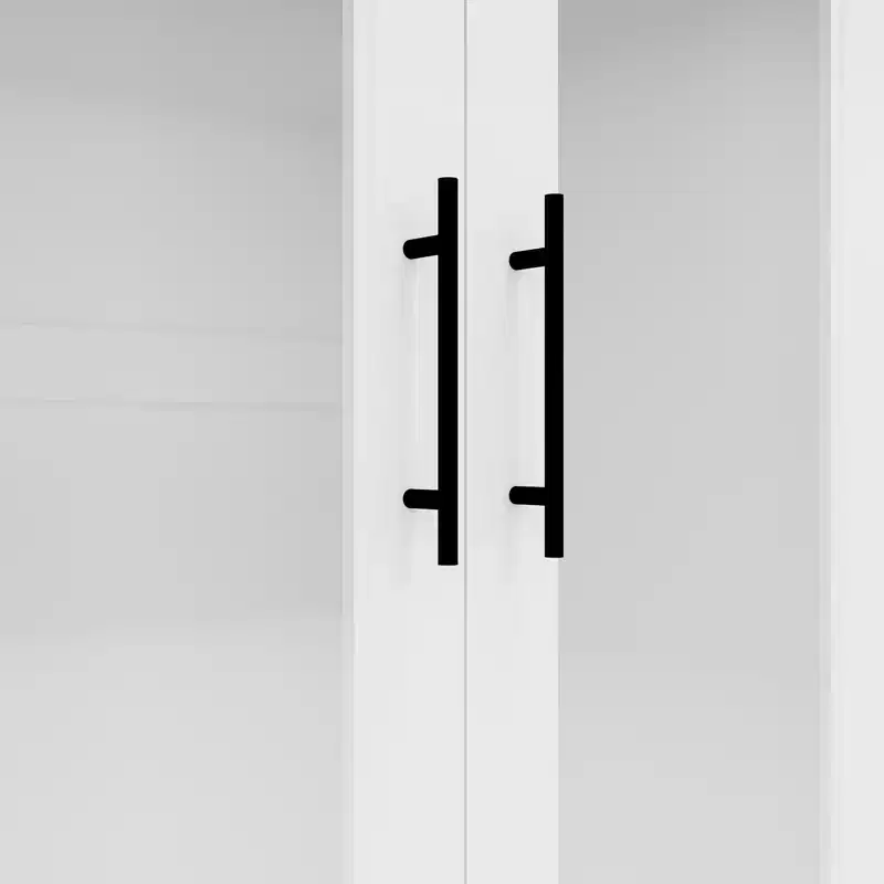 Keloyid White Wood 31.5 in. Armoire with 2 Drawers and 1 Shelves