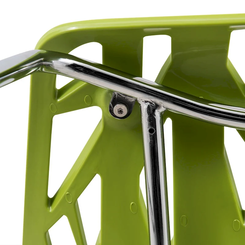 Asbury Stackable Dining Chair with Chrome Legs (Set of 2) Modern Cut-Out Design Backrest Side Chair