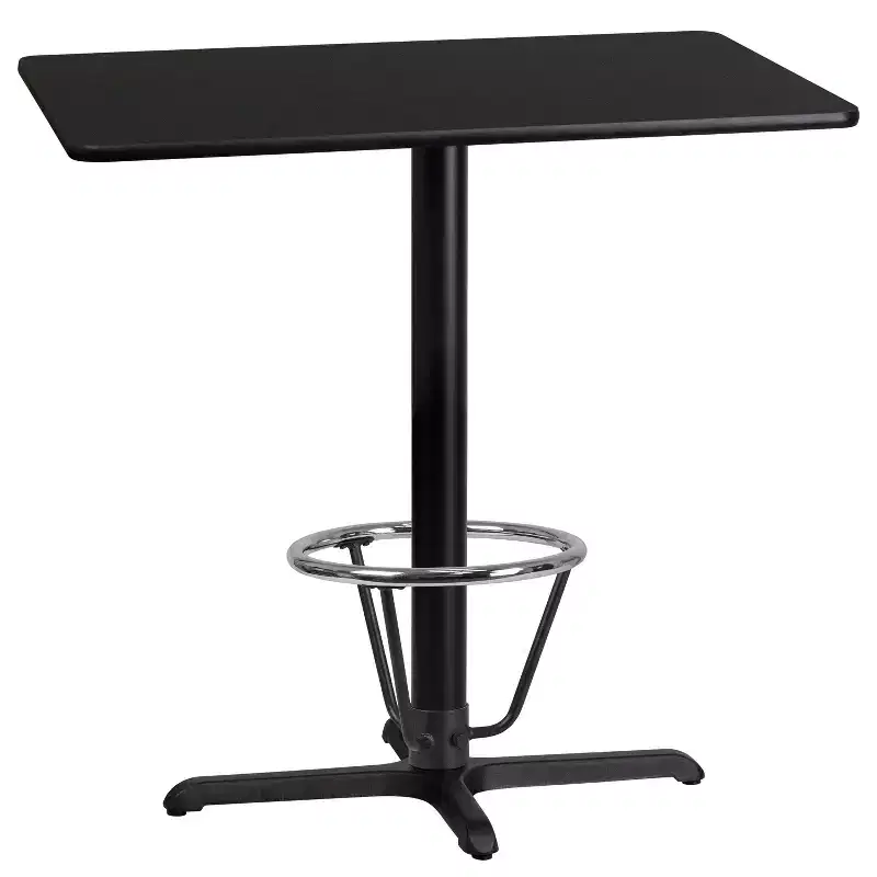 24x42 Rectangular Laminate Bar Table with 23.5x29.5 Foot Ring Base
