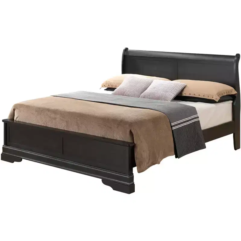 Passion Furniture Louis Philippe King Wood Panel Bed
