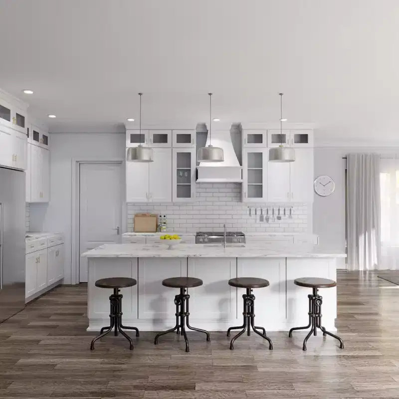 Easy-DIY Shaker White Ready to Assemble Wall Kitchen Cabinet Glass NOT Included
