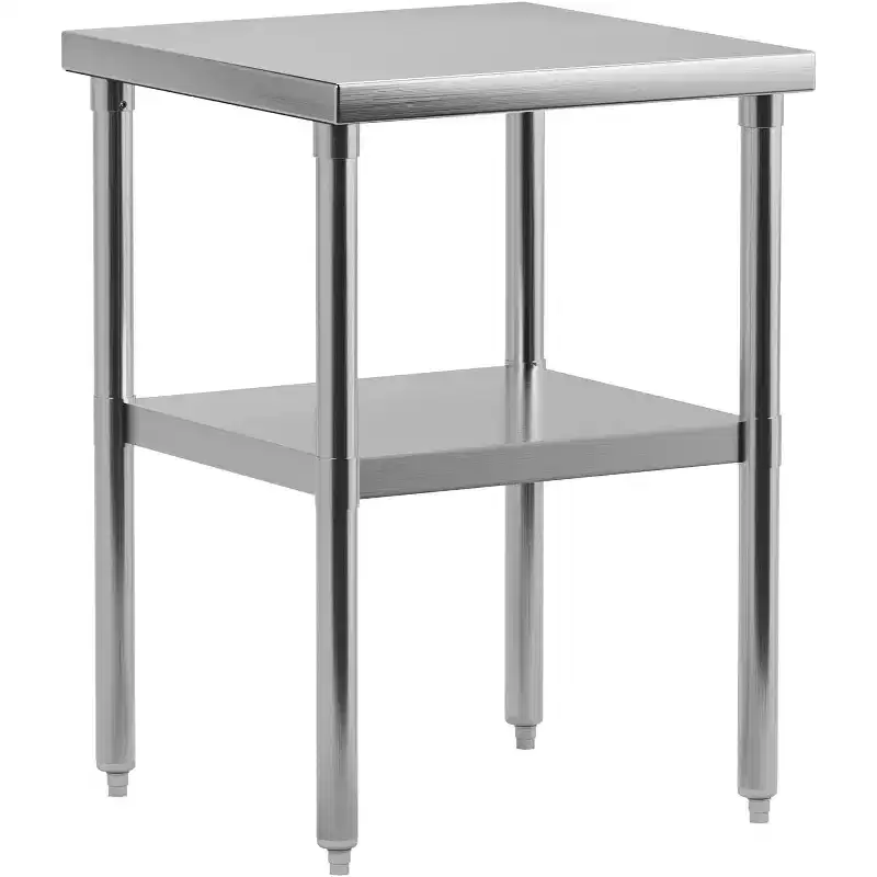 Double Layer Workbench - No Wheels/Backrest (Stainless Steel)