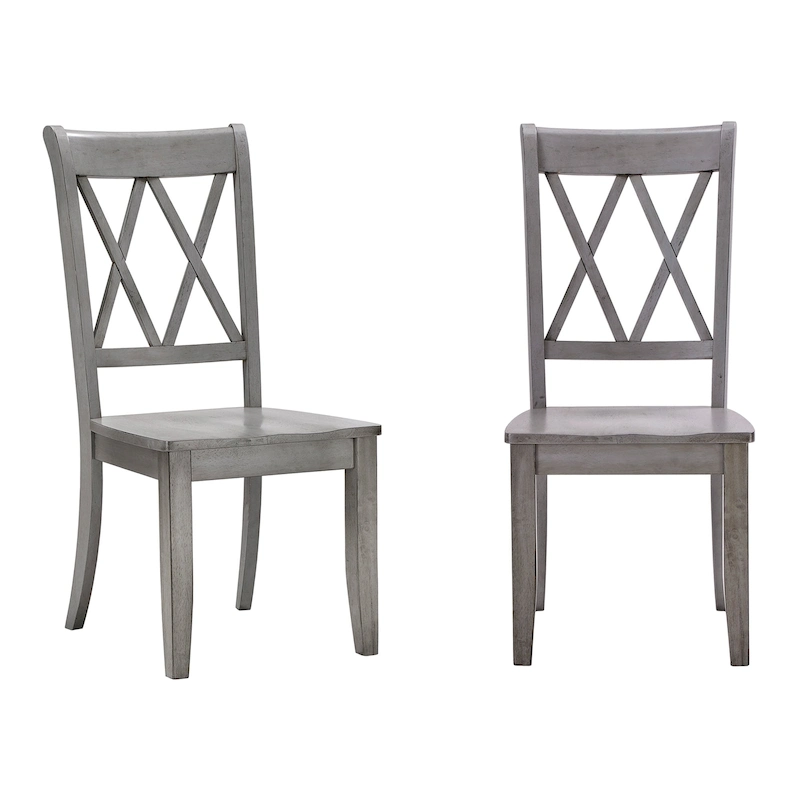 Ronda Double X Back Wood Dining Chairs (Set of 2)