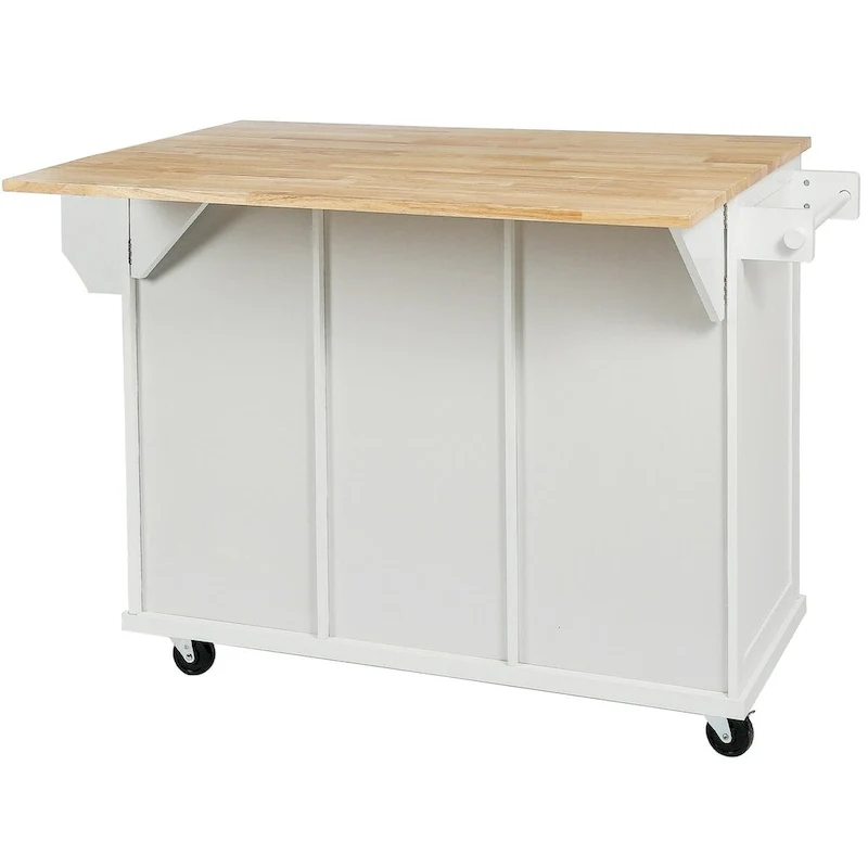 Kitchen Cart with Drop-Leaf Countertop