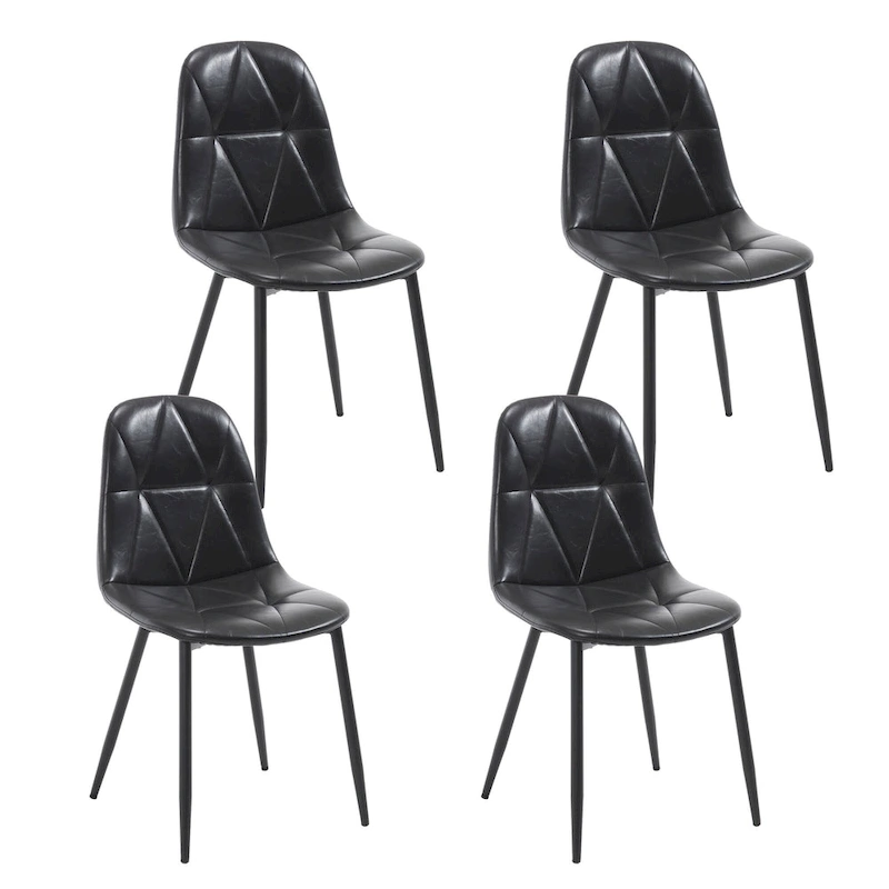 Dining Chairs Set of 4 with Metal Legs and High Back