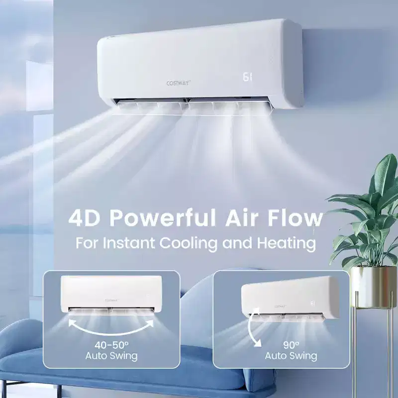 Costway 24,000 BTU Mini Split Air Conditioner AC Unit with Heat Pump & Alexa Googlehome Remote Control