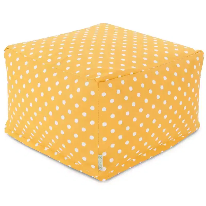 Ottoman Pouf – Ikat Dot Pattern
