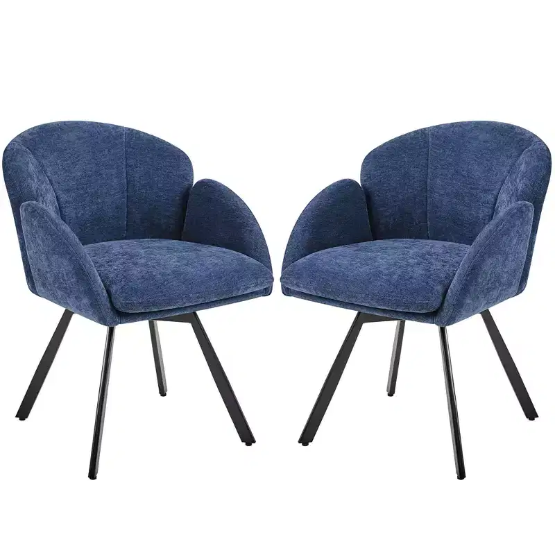 Yaheetech Set of 2 Flower-shaped Armchairs with Removable Seat Cushion for Bedroom, Living Room, Home Office