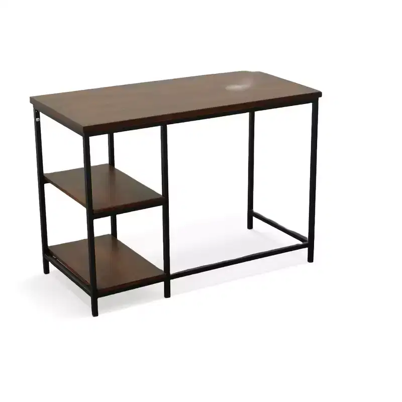 HomeRoots 42 Chestnut and Black Solid Wood and Metal Computer Desk
