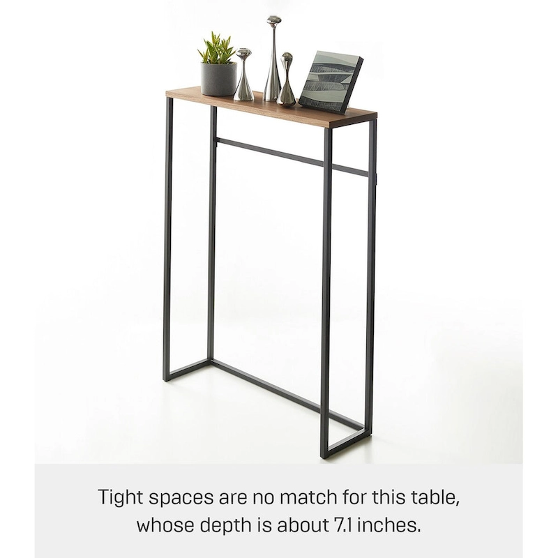 Yamazaki Home Narrow Entryway Console Table, Steel, Holds 11 lbs - L 7.28 x W 23.62 x H 31.69 inches