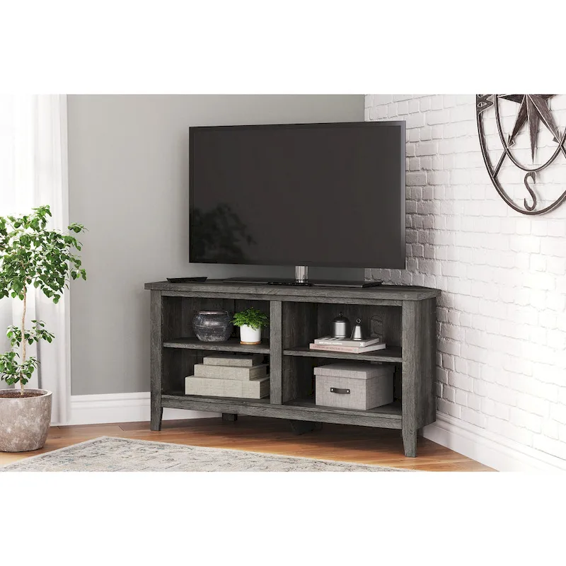 Gray Corner TV Stand