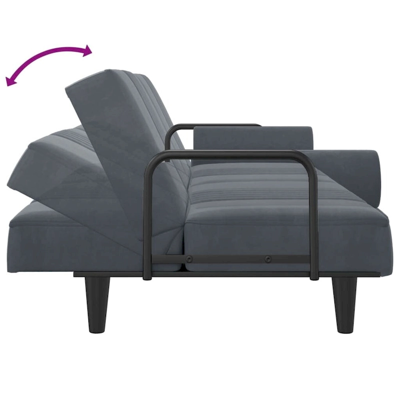 vidaXL Sofa Bed with Armrests Couch Recliner Loveseat Folding Daybed Velvet - 80.7 x 35 x 27.6