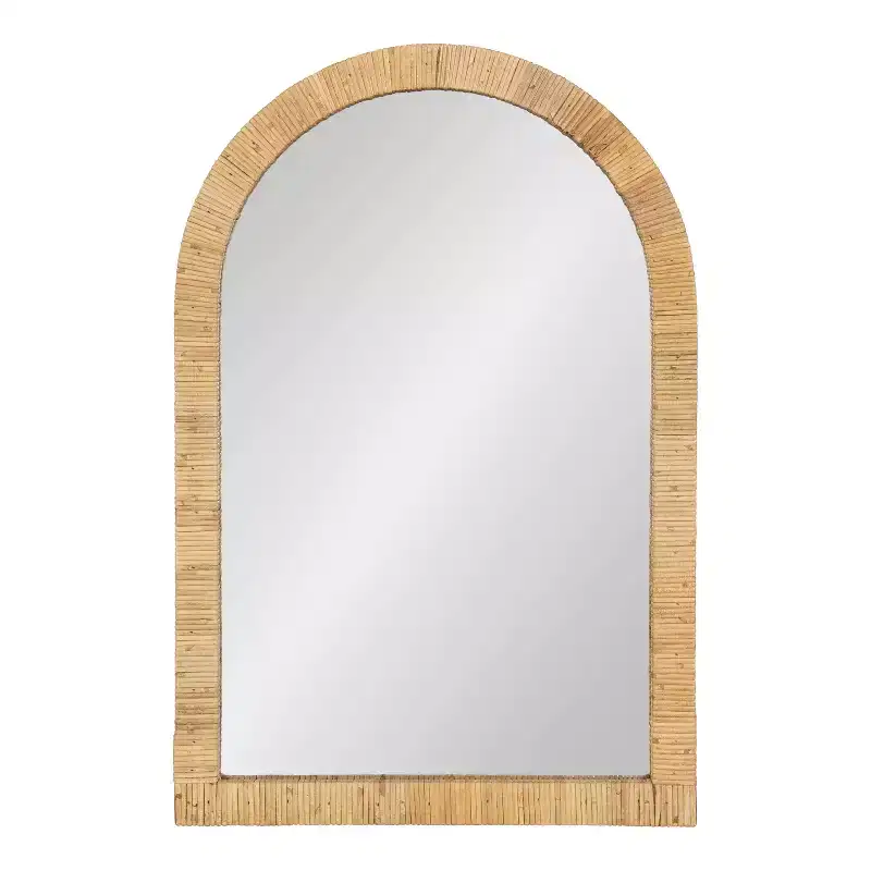 Kate and Laurel Rahfy Arch Framed Wall Mirror, 20x30, Natural