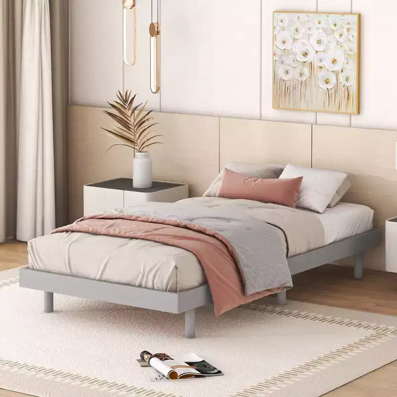Whisen Modern Design Floating Platform Bed Frame