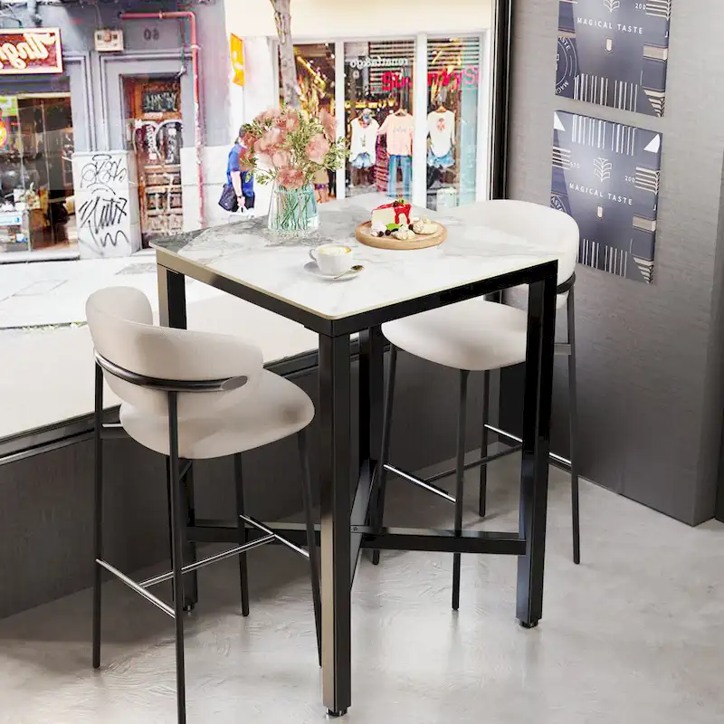 Bar Height 41.4 Dining Table - 27.55x27.55x41.4 inch