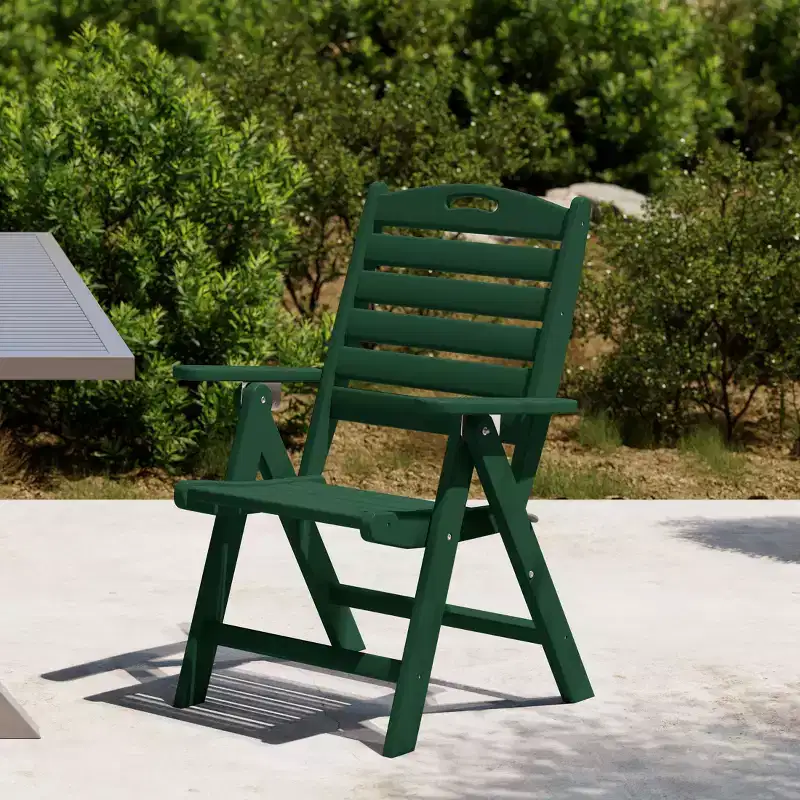 WestinTrends Malibu HDPE Adjustable Highback Folding Patio Dining Chair