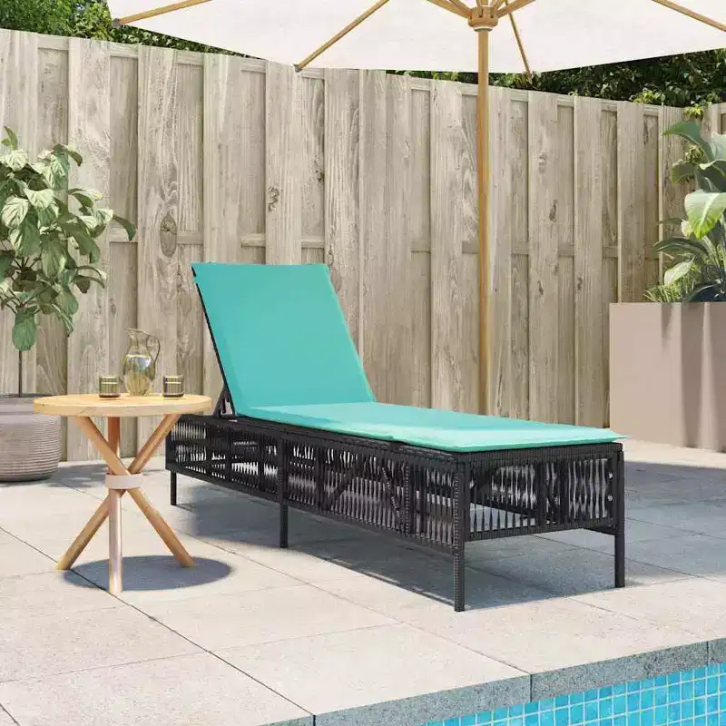 vidaXL Patio Sun Lounger PE rattan Large Multi-Position Backrest