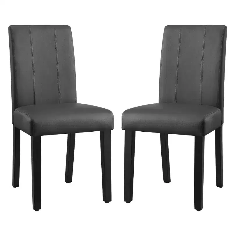Subrtex Faux Leather Indoor Dining Chair Set Of 2, Modern Mid-Century Chairs For Home