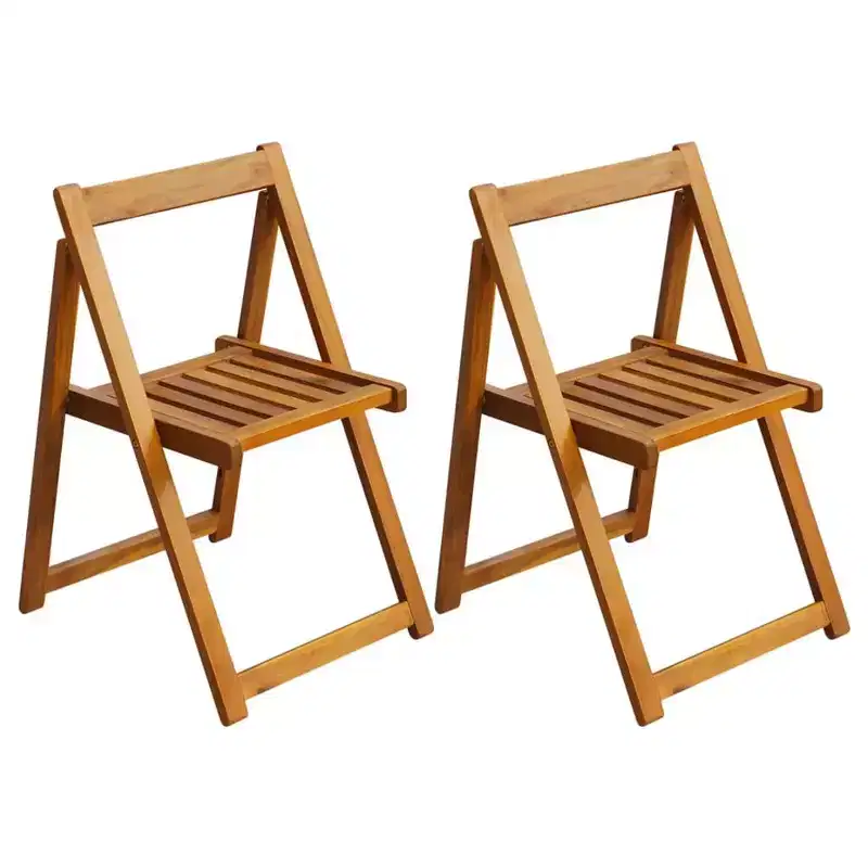 vidaXL Folding Garden Chairs Made from Solid Acacia Wood for Outdoors