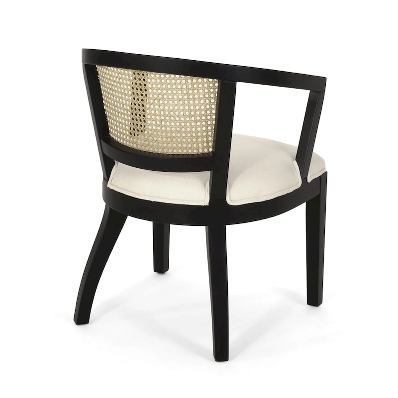Currant Cane Upholstered Rubberwood Dining Chairs by Christopher Knight Home- Set of 2