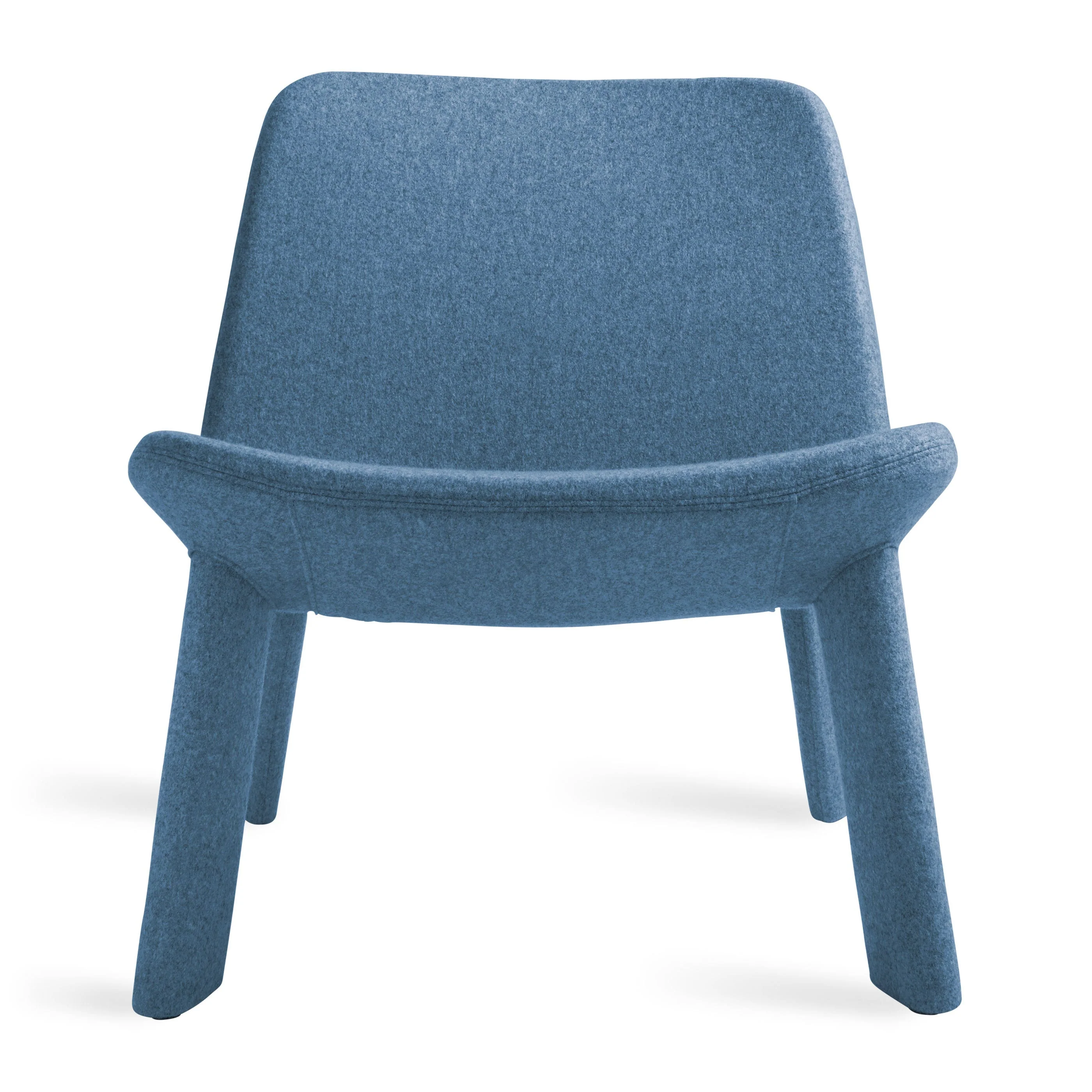 Modern Marine Blue Upholstered Lounge Chair with Bent-Ply Seat for Living Room