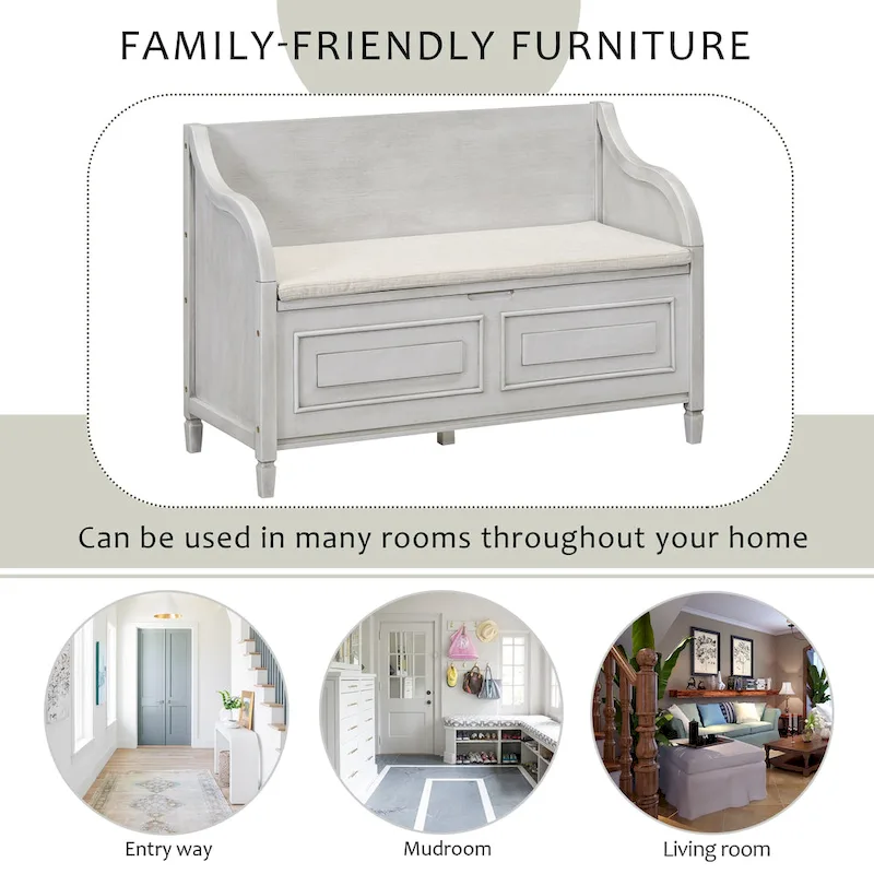 Solid wood Entryway Bench