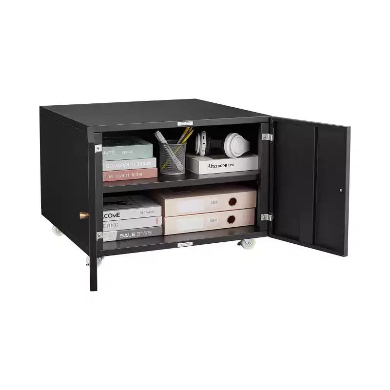 Okak Modern Mobile Printer Stand Filing Cabinet with Doors & Wheels,Storage File Cabinet for Office,Study Desk