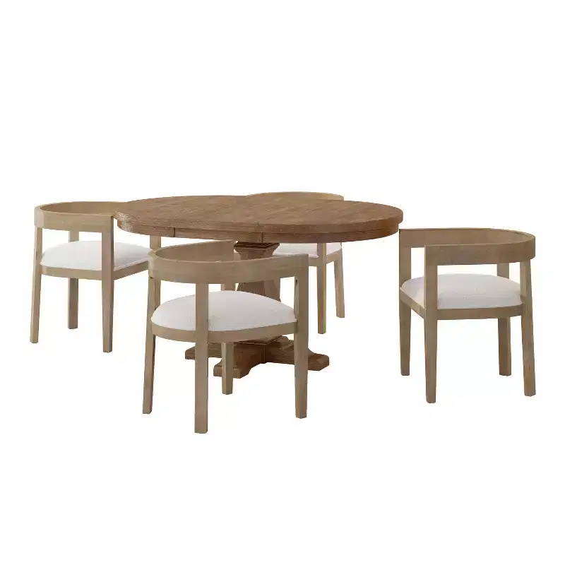 Christopher Knight Home 5pc Hudson Fabric and Wood Dining Set Light